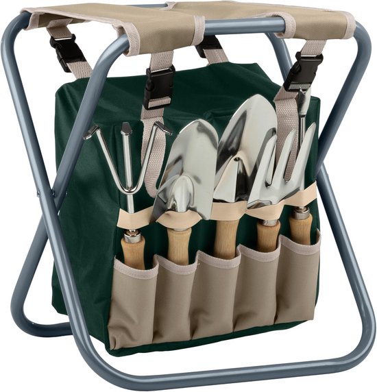 Opvouwbare Tuinkruk met Grote Griptas en 5 Tuinaccessoires van Merkloos	