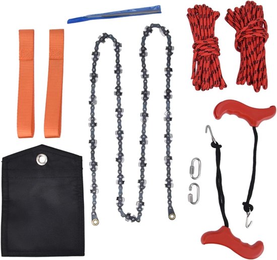 Opvouwbare Zakkettingzaag voor Buitenavontuur - Handtouwkettingzaag van 53 Inch - Snijgereedschap voor Boomledematen - Zaag met Dubbelzijdige Tandenbladen van Merkloos	