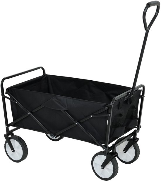 Opvouwbare Zwarte TYRS Transportwagen 145L, Draagvermogen 110kg, Compact en Duurzaam Design van TYRS
