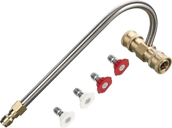 opzetstuk voor hogedrukreiniger, tot 4000 psi, dakgoot reinigingsopzetstuk met 4 sproeiers, 1/4 inch snelkoppeling (hogedrukreiniger)