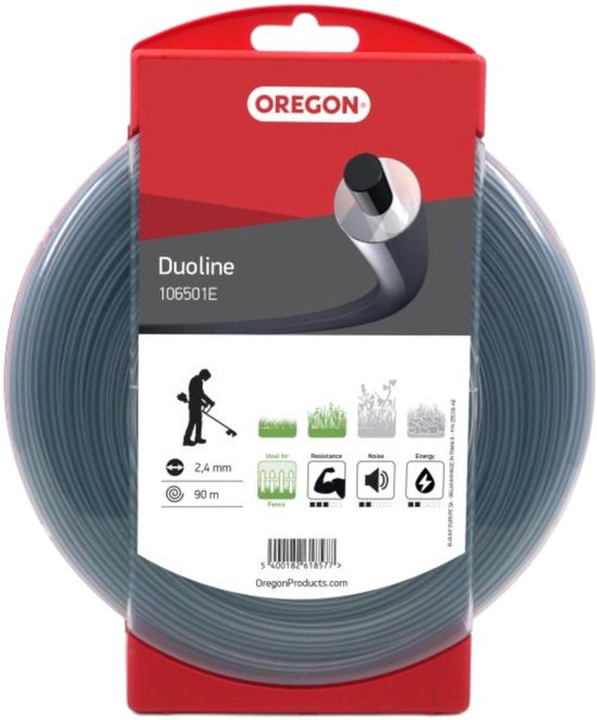Oregon Duoline Serie - Dubbele Versterkte Maaidraad - 2,4mm x 90m - Duurzaam - Slijtvast