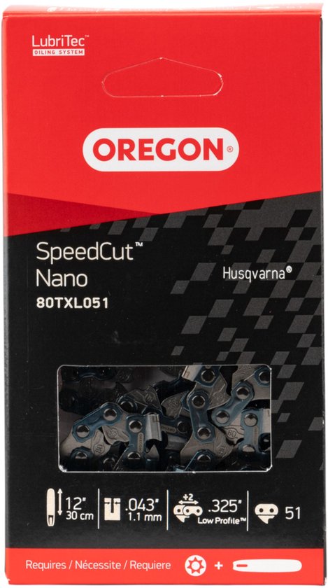 Oregon SpeedCut Nano zaagketting 30 cm .325" 1,1 mm 51 TG ( 80TXL051E ) van Merkloos	