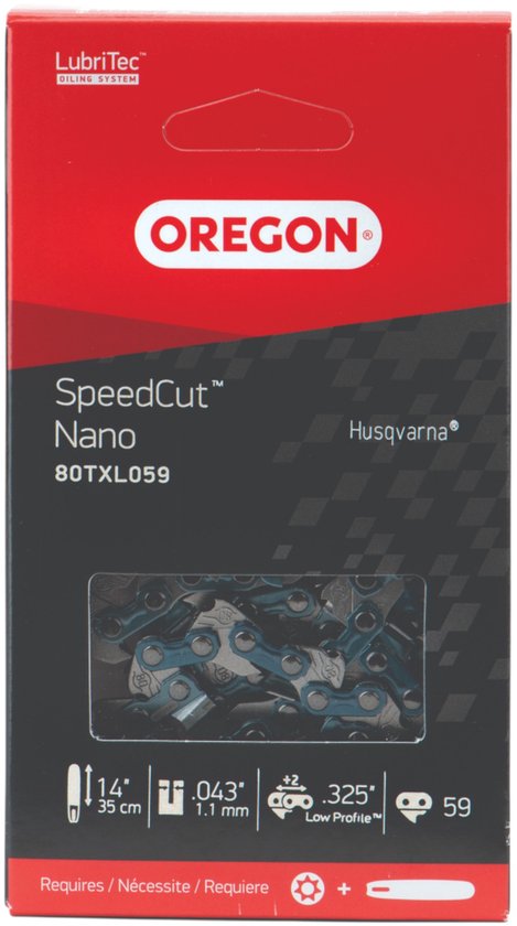 Oregon SpeedCut Nano zaagketting 35 cm .325" 1,1 mm 59 TG ( 80TXL059E ) van Merkloos	