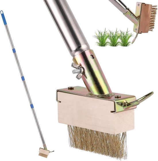 Orivio - Handmatige Onkruidborstel 152,4 cm Lang Handvat voor Onkruidwieden en Mosverwijdering, Terrasblokken en Bestrating Schoonmaakgereedschap