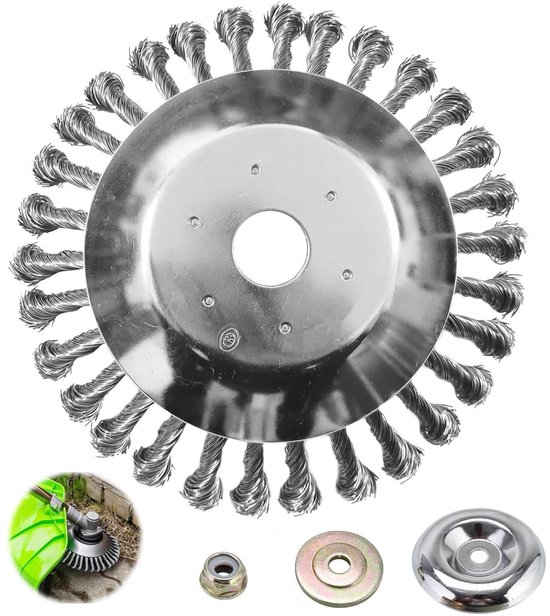 Orivio - Professionele onkruidborstel voor reiniging blokbestrating - 150 x 25 mm - Gedraaide staaldraad - Bosmaaier - Ronde borstel - 6 inch van Merkloos	