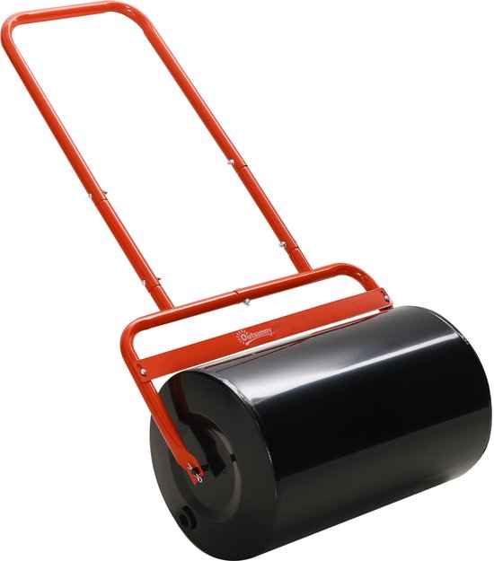 Outsunny Gazonroller Staal, Metaal 58L x 32,5B x 113H cm Rood van Merkloos	
