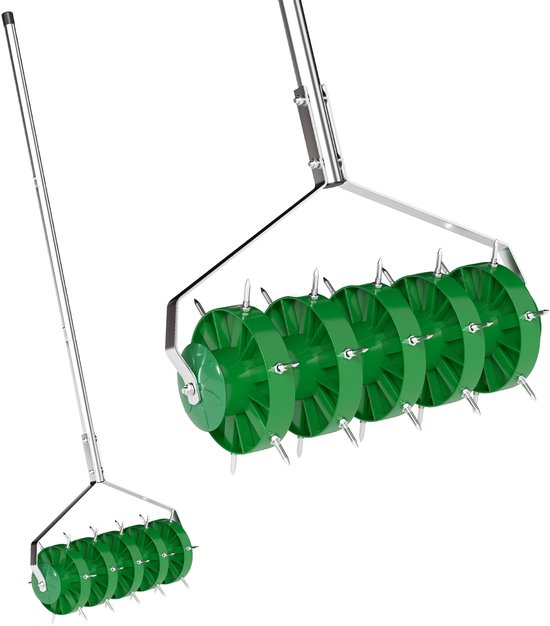 Outsunny-Rasenbelüfter-Stahl, Kunststoff-45L x 21B x 140H cm-Grün van Outsunny