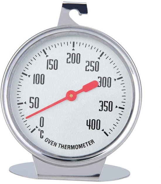 Oven Thermometers - 0~400℃ Thermometer voor Koken - Roestvrijstalen Voedsel Temperatuur Meter voor Pizza en Barbecue van Merkloos	
