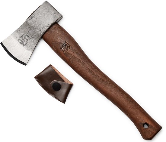 Øyo Noorse Kampbijl - Handbijl - 34 cm - 700 gram - Inclusief Lederen Hoes