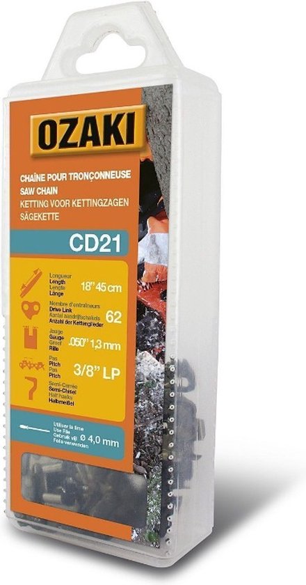 OZAKI CD21, Zaagketting 16"/45cm, 62 schakels, 3/8"LP van Ozaki