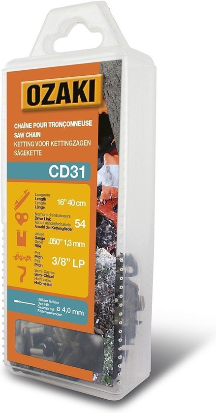 OZAKI CD31, Zaagketting, 40cm, .3/8" LP .050 (1,3 mm) 54 schakels (E54)