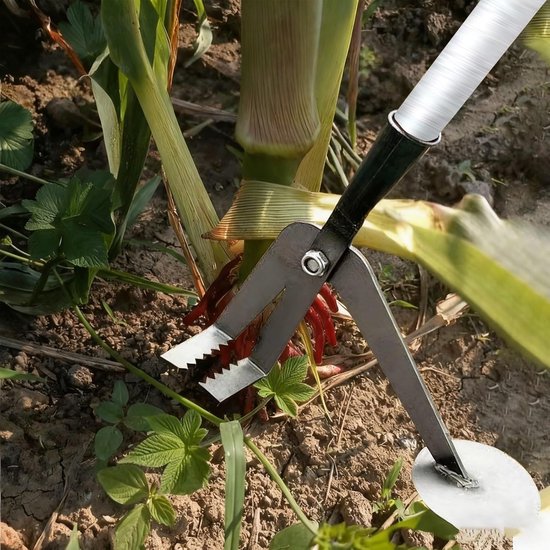 Paaltrekker Gereedschap - Wortel Verwijderaar - Stronken Verwijderen - Antislip Gekartelde Rand - 85 cm Lengte - Zilverkleurig
