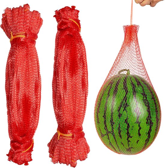 Pack of 100 Watermelon Nets for Garden - Thickened Melon Hammock - 60 cm - Melon Grate - Hanging Melons - Reusable Watermelon Nets with Drawstring - Ideal for Watermelons and Fruits - Garden Accessories van Merkloos	