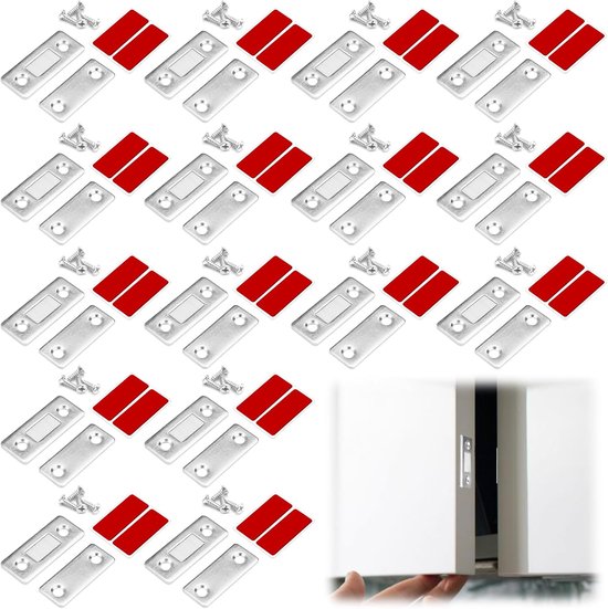 Pack of 16 Ultra-Thin Self-Adhesive Magnets voor Cabinet Doors - Extra Sterke Magnetische Sluiting voor Deuren van Merkloos	