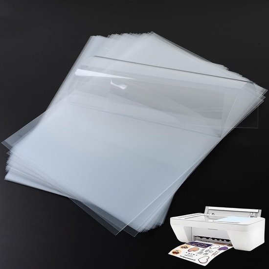 Pack of 20 Transparent Overhead Film Inkjet Printing Vinyl Sticker Film A4 OHP Film Sticker Paper for Printing for Laser Printer Copy Film Printer Film A4 van Merkloos	
