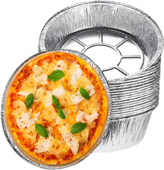 Pack of 30 Rond Aluminium Schalen - Aluminium Folie voor Pannen - Grill Gerechten - Bakken Koken Roosteren van Merkloos	