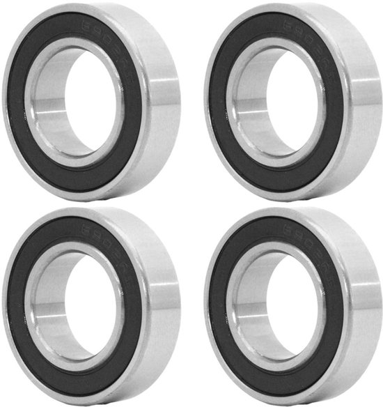 Pack of 4 6902-2RS Groove Ball Bearings - 15 mm x 28 mm x 7 mm - Chrome Steel - Dubbele Poem - P5 (ABEC5) van Merkloos	