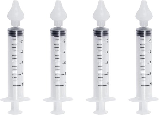 Pack of 4 Nasal Aspirators - Baby Vacuum Cleaner - Nasal Shower for Children - Portable Nasal Cleaner for Toddlers and Newborns van Merkloos	