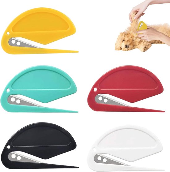 Pack of 5 Cat Felting Knives - Cat Felting Knife - Pet Button Comb - Steel Blade Disfelting Knife - Cat Decoupage Comb - Tangle Removal en Verzorging van Merkloos	