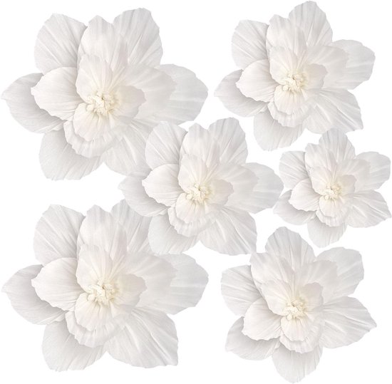 Pack of 6 Paper Flowers voor Hanging Wedding - Birthday - Table Decoration - Baby Shower - Garden Party van Merkloos	