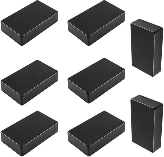 Pack of 8 Waterproof Junction Boxes - Black Electronic Project Box - Plastic Electronic Enclosure for DIY Power Branch Box - 100 x 60 x 25mm van Merkloos	