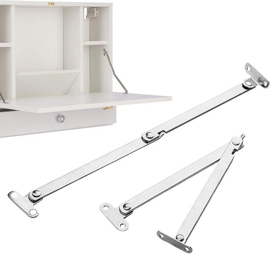 Pack van 2 Klephouders - Flip Hinge - Vouwscharnier met Slot - Ventiel Bevestigingen - Deksel Ondersteuning Scharnieren voor Meubel- en Kastdeuren van Merkloos	