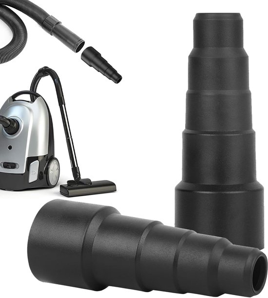 Pack van 2 - Rubberen Adapter voor Stofzuiger - Slangadapter voor het Verbinden van Stofzuigerslangen - Compatibel met de Meeste Merken (20mm tot 46.7mm) van Keli France