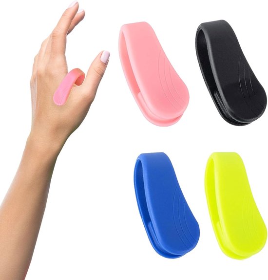 Pack van 4 acupressure clips - massage acupressure clip - draagbaar acupressure apparaat - afslankclip - vaardigheden tegen paniekaanvallen - Aculus handclip - acupressure clip voor pijnverlichting - angst - stress en meer van Merkloos	