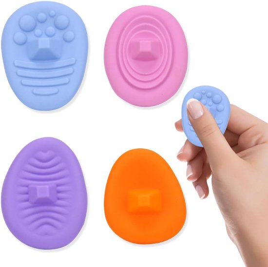 Pack van 4 Draagbare Stressverlichting Speelgoed - Sensorische Stenen Speelgoed voor Kinderen met ADHD - Geschikt voor Thuis, Kantoor, Scholen en Buitenactiviteiten van Merkloos	