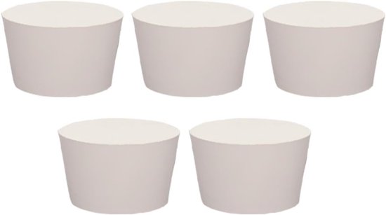 Pack van 5 Rubber Stoppers - Tapered Push-in Hole Plugs - Soft Sealing Solid Bungs voor Test Tubes - Glas Ports - Tank Bottle - Tubes (37x28x30mm) van Merkloos	