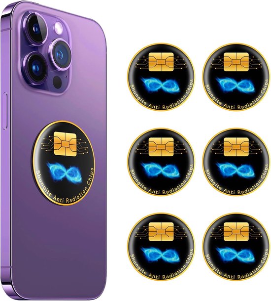 Pack van 6 mobiele telefoon bescherming neutraliserende straling stickers voor smartphones tablets laptops computers wifi printers tv blocker voor elektronische apparaten van Merkloos	