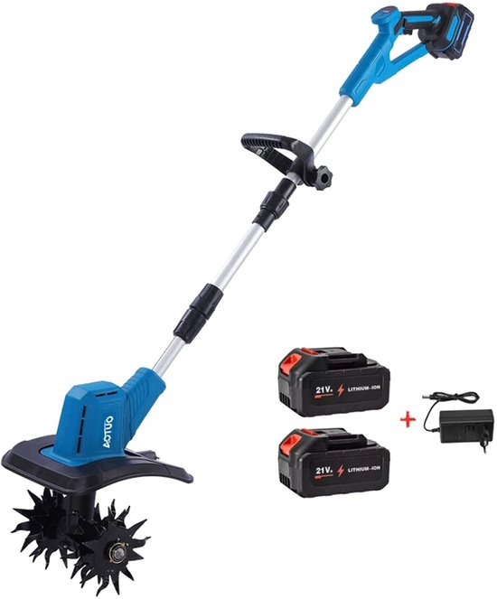 Paco Goederen® Tuin Elektrische Helmstok Rototiller - Roterende Tractor - Grasmaaier Voor 18V Batterij - 500W - Tuin Schoffel - Tuinfrees - gronddraaimachine van Paco Goederen
