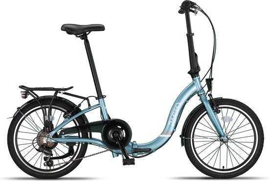 PACTO SIX FOLDING BIKE PATROL BLUE 6v VOUWFIETS PLOOIFIETS LAGE INSTAP FIETS ALUMINIUM van PACTO