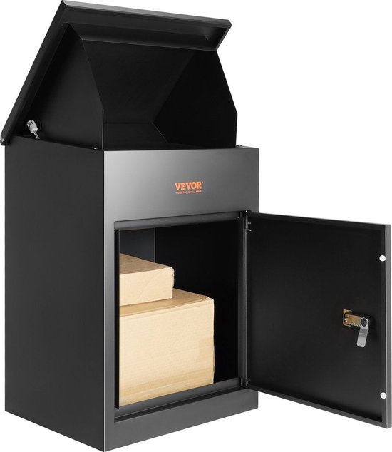 Pakketdoos - met Cijferslot - Pakketdoosvak voor 15-20 kg - Met Interne Scharnieren - Geschikt voor Binnentuinen - 44x35x58,3 cm - Zwart van Provence Elements