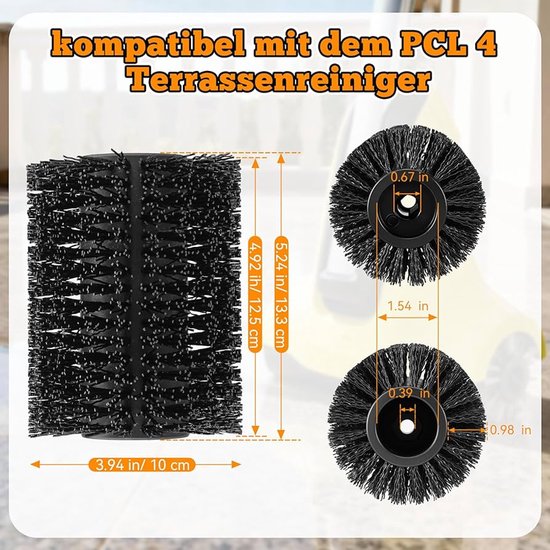 Paneelborstelrollen vlakrollen - zwart - set van 2 van Merkloos	