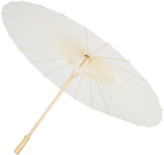 Paper Umbrella, Decorative White Paper DIY Parasol for Wedding Bridal Party Decor Photo Prop Personal Sun