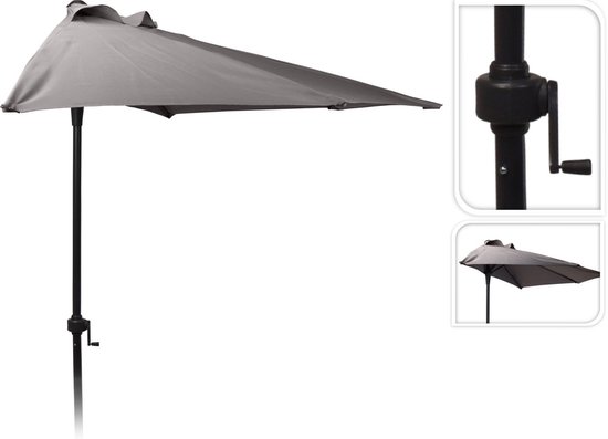 Parasol - Half Rond - Balkonparasol - 250 cm - Antraciet van Pro Garden
