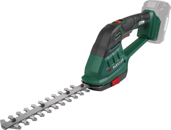 Parkside Accu Grasschaar en Struikenschaar - 20V - zonder accu - Toerental: 1200 tpm - Inhoud: grasschaar, struikmes - Exclusief accu en snellader van Merkloos	