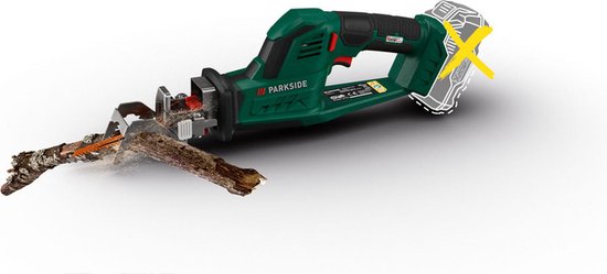 Parkside Accu Takkenzaag - 20V - Slagfrequentie: 0-2700 spm - Snijcapaciteit: max. Ø90 mm - Exclusief accu en snellader van Parkside