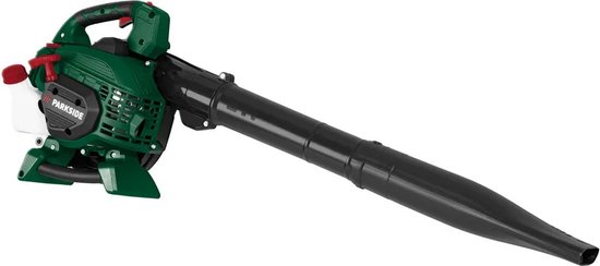 PARKSIDE® Benzine bladblazer en bladzuiger 0,9 kW (1,22 PS) - Snelheid: 266 km/u - Volume opvangzak: 50 L - 3in1: Efficiënte zuiger, krachtige blazer, geïntegreerde hakselfunctie - Metalen mes hakselaar voor reductie van het bladvolume van Parkside