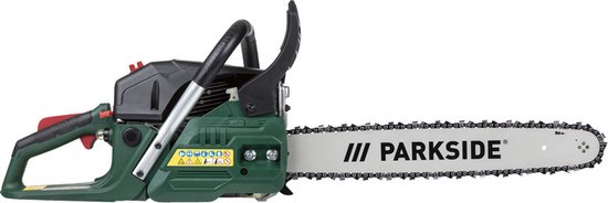PARKSIDE® Benzine kettingzaag - Vermogen: 2 kW (2,72 pk) - Kettingsnelheid: 22,1 m/s - Zaaglengte: 45 cm - Inclusief beschermhoes, combinatiegereedschap, brandstofmengfles, 500 ml zaagkettingolie van Merkloos	