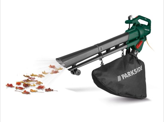 PARKSIDE® Elektrische bladzuiger - bladblazer - 3-in-1: krachtige ventilator, efficiënte zuiger en geïntegreerde hakselfunctie van Parkside