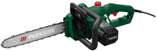 Parkside Elektrische kettingzaag 1600 W - Kettingsnelheid: tot 15 m/s - Zaaglengte: 34 cm - Automatisch kettingsmeersysteem - Handmatig kettingspansysteem - Comfortabel werken door ergonomische vormgeving van de handgreep van Parkside