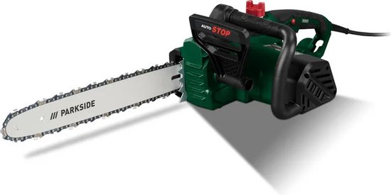 PARKSIDE® Elektrische kettingzaag 2200 W - Kettingsnelheid: max. 15,3 m/s - Zaaglengte: ca. 39,5 cm - Inclusief zwaardbeschermingskoker en combinatiesleutel van Parkside