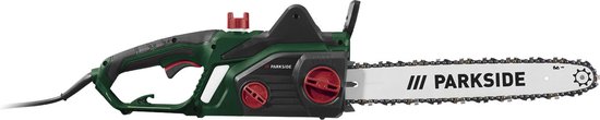 Parkside Elektrische Kettingzaag - Vermogen: 2200 W - Kettingsnelheid: max. 15,3 m/sec - Zaaglengte: 39,5 cm - Automatisch kettingoliesysteem - Ergonomische softgrip-afwerking - 2-hands-veiligheidsschakelaar van Merkloos	