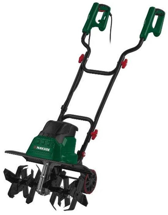 PARKSIDE® Elektrische tuinfrees 1500 W - Werkbreedte: ca. 29 cm / 40 cm - Werkdiepte: max. 20 cm - Voor comfortabel en rugvriendelijk losmaken van de bodem - 6 soepel lopende, speciaal geharde haksterren van Parkside