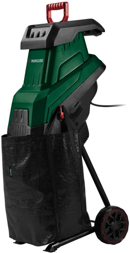 PARKSIDE® Hakselaar 2400W - Elektrische Houtversnipperaar met Opvangzak - Takkenversnipperaar voor Tuinafval - Veilig Duwstok-systeem - Krachtige Tuinhakselaar voor Snoeiafval van Merkloos	