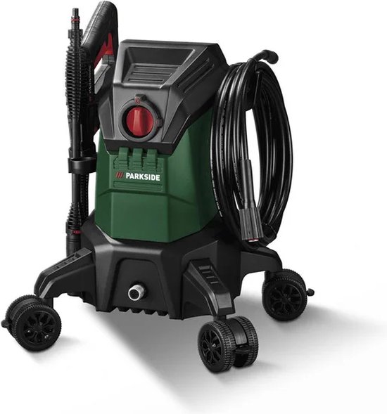 PARKSIDE® Hogedrukreiniger 150 bar - Vermogen: 2.000 W - Leveringspercentage: max. 420 l/u - Bewegingsvrijheid dankzij vier dubbele wielen - anti twist hogedrukslang met snelaansluiting - Ideaal voor krachtige reiniging van Parkside