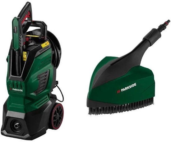 PARKSIDE® Hogedrukreiniger 170 bar en driehoeksborstel - Debiet: max 500 l/u - Vermogen: 2400 W - Energiebesparend automatisch start stopsysteem - 10m anti twist hogedrukslang - Hoge mobiliteit door lichtgewicht constructie, grote wielen en handgreep van Parkside