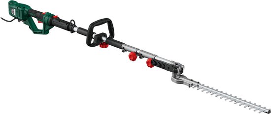 Parkside Telescopische Heggenschaar - Ideaal voor snoeien van heggen tot een hoogte van 3,5 m - Vermogen: 900 W - Meslengte: 41 cm - Takdikte: max. 15 mm - Aluminium buis met verlengstuk - Duurzaam kwaliteitsmes - Vrij verstelbare extra handgreep van Parkside